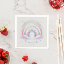Guardanapo De Papel Pastel Rainbow Paper Napkins para Chá de fraldas