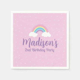 Guardanapo De Papel Pastel Rainbow Pink