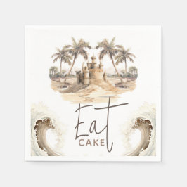 Guardanapo De Papel Pastel Sand Elegant Beach Party Comer Cake