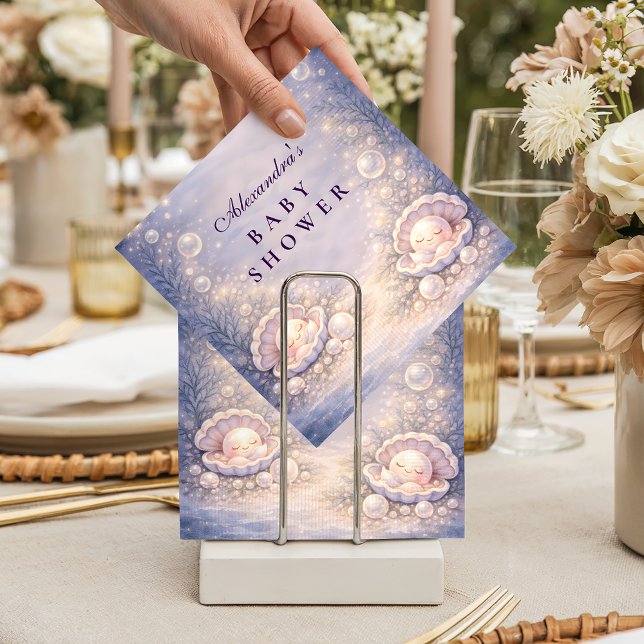 Guardanapo De Papel Pastel Seashell Pearl Baby Shower (Criador carregado)