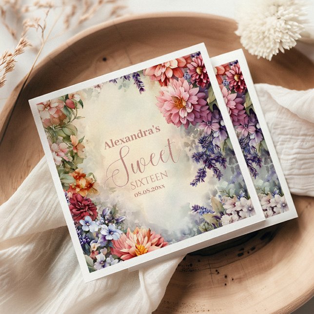 Guardanapo De Papel Pastel Selvagens Whimsical Sweet 16 (Criador carregado)