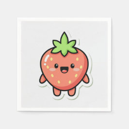 Guardanapo De Papel Pastel Strawberry Aesthetic Sticker – Cute Fruit I