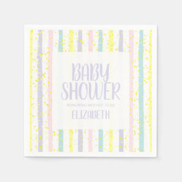 Guardanapo De Papel Pastel Stripes Gênero Chá de fraldas neutro