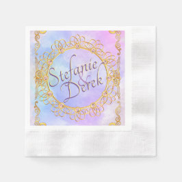 Guardanapo De Papel Pastel Suave Elegante e Dourado