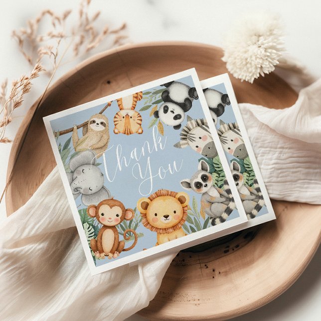 Guardanapo De Papel Pastel Tropical chá de fraldas Selle Safari Animai (Criador carregado)