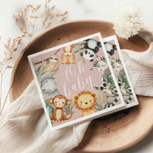 Pastel Tropical chá de fraldas Selle Safari Animai