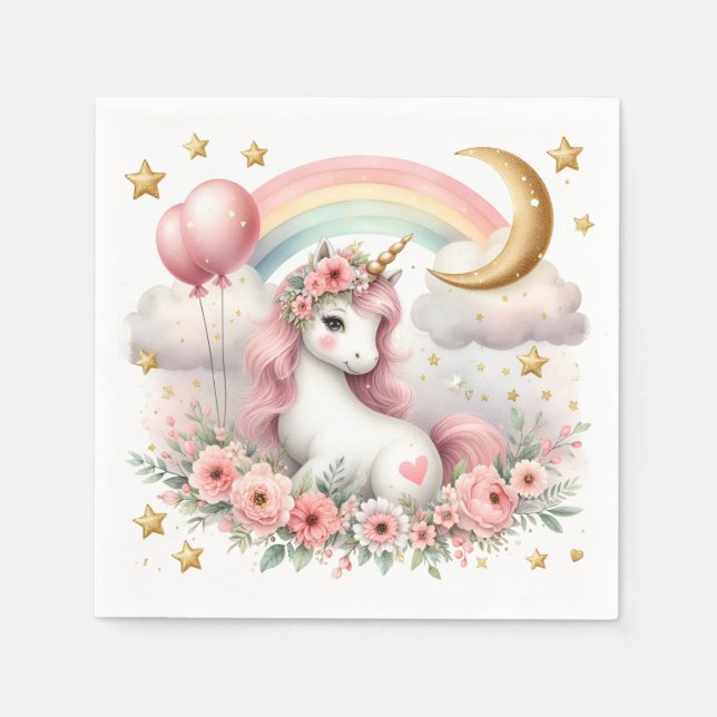 Guardanapo De Papel Pastel Unicorn (Frente)