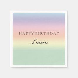 Guardanapo De Papel Pastel Watercolor Happy Birthday Party Paper