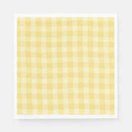 Guardanapo De Papel Pastel Yellow Gingham Print Plaid