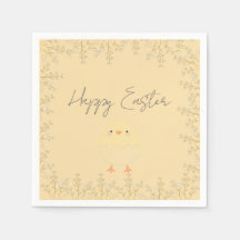 Pastel Yellow Páscoa Napkins - Personalizado