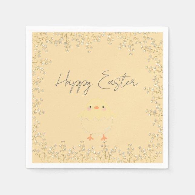 Guardanapo De Papel Pastel Yellow Páscoa Napkins - Personalizado (Frente)