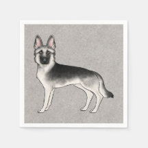 Pastor Alemão Silver Sable Cute Cartoon Cão GSD