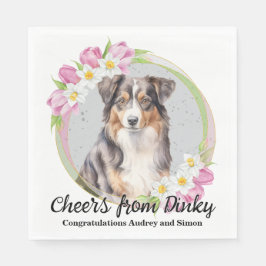 Guardanapo De Papel Pastor australiano Casando Napkins com Foto