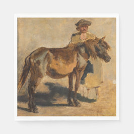 Guardanapo De Papel Pastor com cavalo (animal Fazenda)