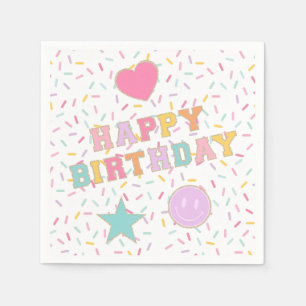 Guardanapo De Papel Patch Preppy - Letra Birthday Paper Plates