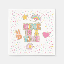 Guardanapo De Papel Patch Preppy Nine é um Vibe Aniversário de 9 anos