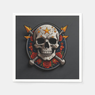 Guardanapo De Papel Patch Rock & Roll Skull