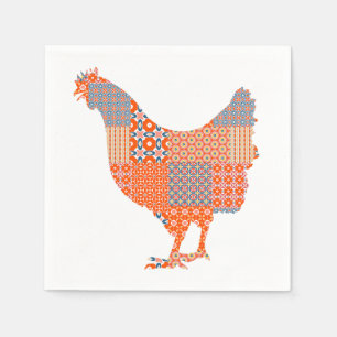 Guardanapo De Papel Patchwork Patterno Chicken Fazenda Animal