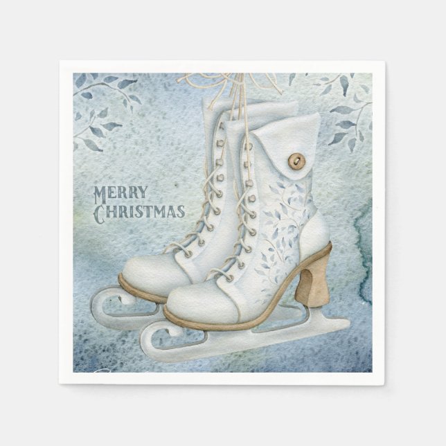 Guardanapo De Papel Patinação no gelo de Natal (Frente)