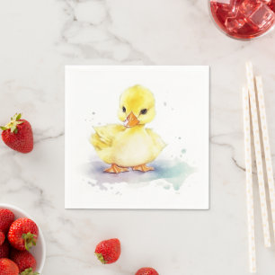 Guardanapo De Papel Pato-Bebê 2 Papel de Aquarela