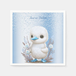 Guardanapo De Papel Pato Branco Azul Nápoles Floral