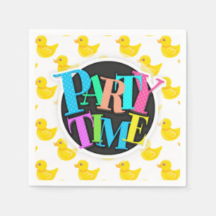 Guardanapo De Papel Pato de borracha amarelo e branco, Ducky