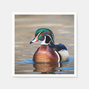 Guardanapo De Papel Pato de madeira num lago