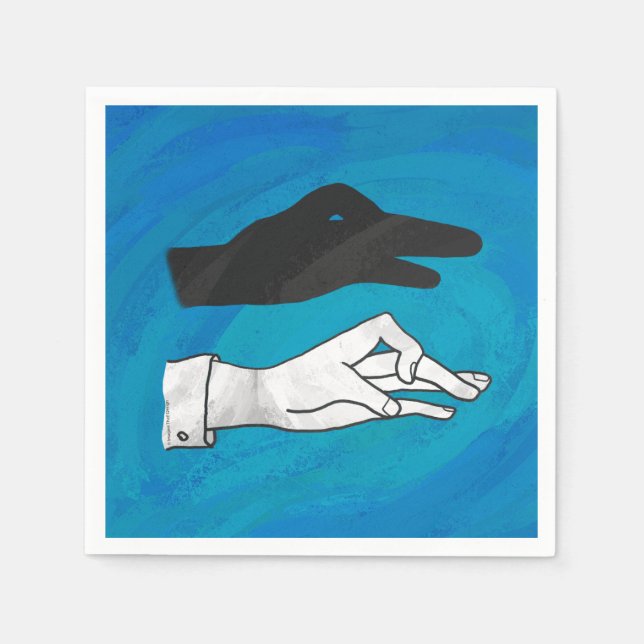 Guardanapo De Papel Pato Sombra em Azul (Frente)