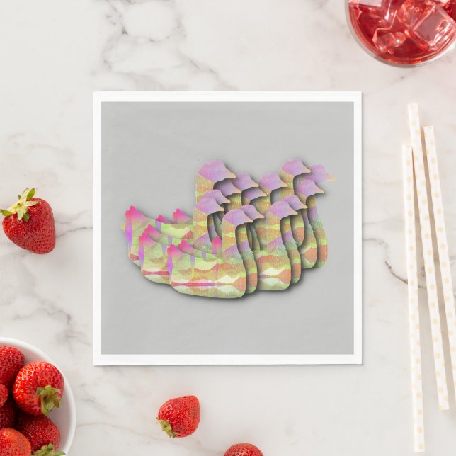 Guardanapo De Papel Patos De Vida Selvagem Num Bando (Insitu)