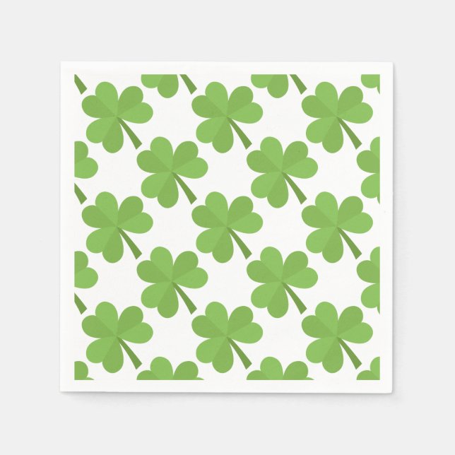 Guardanapo De Papel Patrick Shamrock Irish Clovers Pattern (Frente)