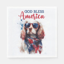 Guardanapo De Papel Patriotic Dog-Spaniel
