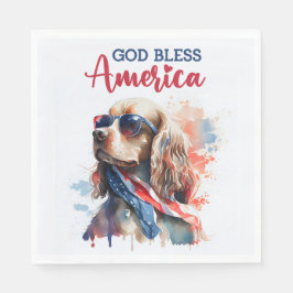 Guardanapo De Papel Patriotic Dog-Spaniel
