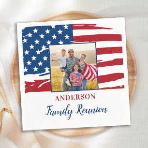 Guardanapo De Papel Patriotic Family Reunion Party American Flag Photo