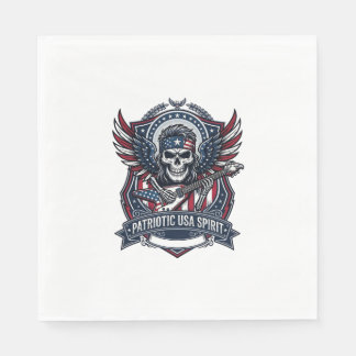 Guardanapo De Papel Patriotic Freedom Guitarist Skull Music Rock Metal