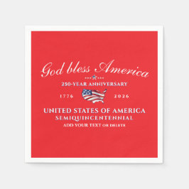 Guardanapo De Papel Patriotic God Bless America 250 Semiquincentennial
