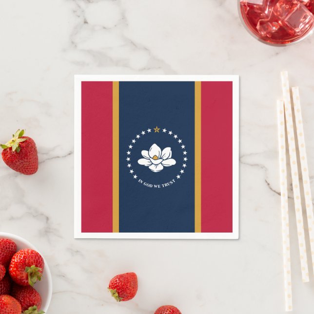 Guardanapo De Papel Patriotic paper napkins with flag of Mississippi (Insitu)