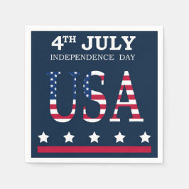 Guardanapo De Papel Patriótico 4 de julho Bandeiras Americanas Strips