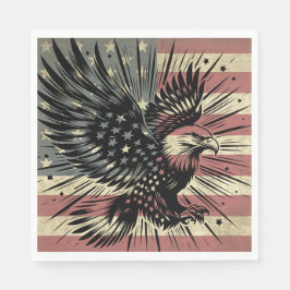 Guardanapo De Papel Patriótico Bald Eagle - Bandeira Americana