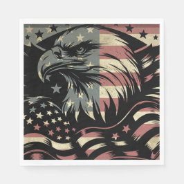 Guardanapo De Papel Patriótico Bald Eagle - Bandeira Americana