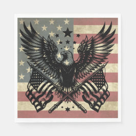 Guardanapo De Papel Patriótico Bald Eagle - Bandeira Americana