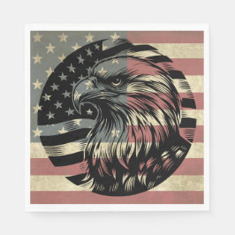 Guardanapo De Papel Patriótico Bald Eagle - Bandeira Americana