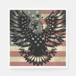 Guardanapo De Papel Patriótico Bald Eagle - Bandeira Americana