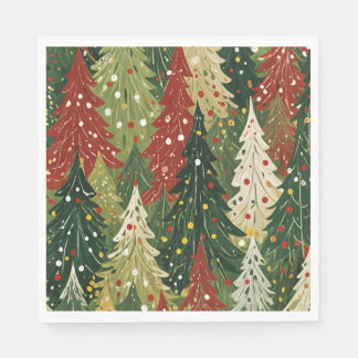 Guardanapo De Papel Patterned Forest of Festive Pines
