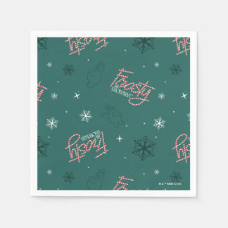 Guardanapo De Papel Patterno de Neve Verde Snowman Frosty