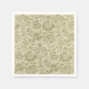 Guardanapo De Papel Patterno Floral Verde Sage - Damasco Antiquado