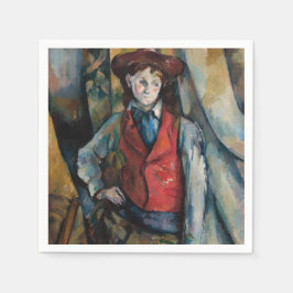 Guardanapo De Papel Paul Cezanne - Menino no Colete Vermelho