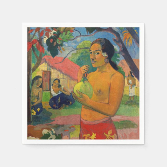 Guardanapo De Papel Paul Gauguin - Mulher segurando uma Fruta (Frente)