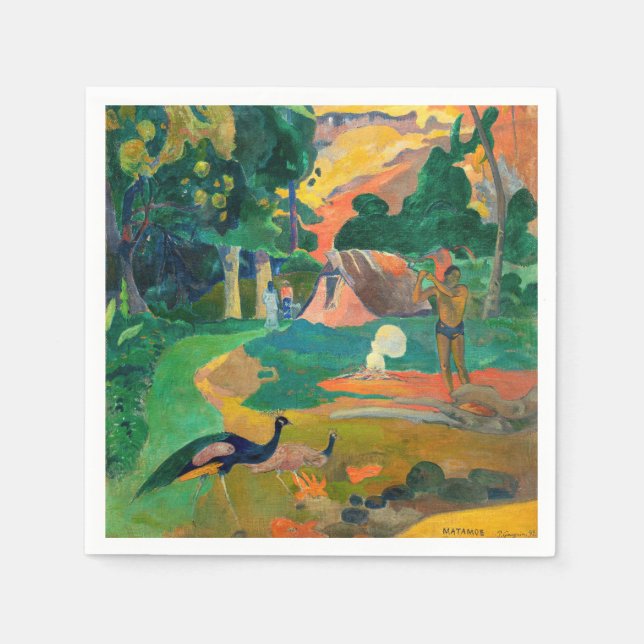 Guardanapo De Papel Paul Gauguin - Paisagem com Peacocks / Matamoe (Frente)