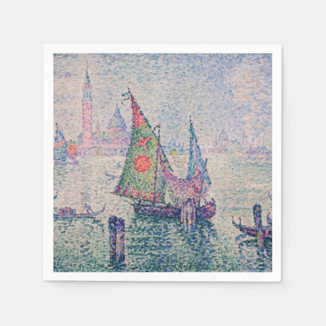 Guardanapo De Papel Paul Signac - A vela verde (Frente)
