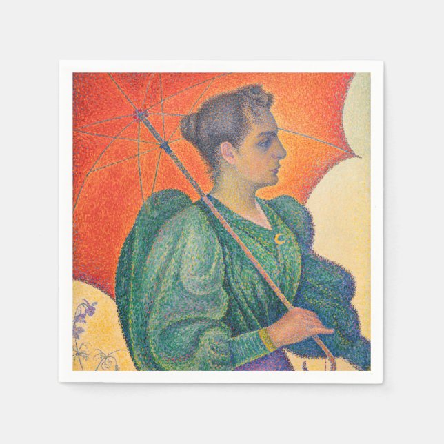 Guardanapo De Papel Paul Signac - Mulher com Parasol (Frente)